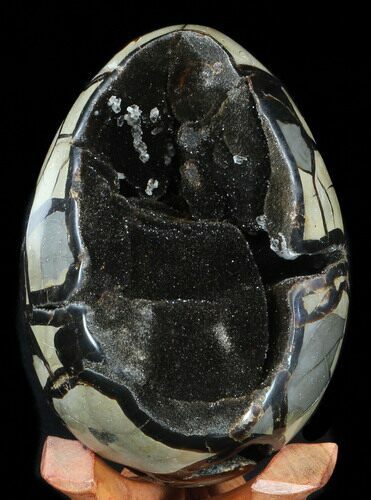 Septarian Dragon Egg Geode - Crystal Filled #38404